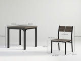 Three-Piece Minimal and Compact Dining Set, Grey Wood Grain T3398P344223