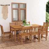 9 Piece Garden Dining Set 180x90 cm Solid Teak Wood 3059942