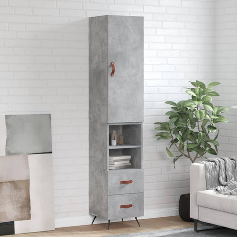 Highboard Concrete Grey 34.5x34x180 cm Engineered Wood 3198893