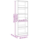 Bookcase Artisian Oak 60x24x176 cm Engineered Wood 857829
