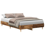 Bed Frame No Mattress Old Wood 140x190 cm Engineered Wood 861064