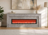 Fireplace with LED Strip Concrete 130 x 20 x 69.5 cm 8021090