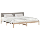Bed frame Brown and taupe 200 x 200 cm Solid pine wood 3394351