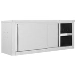 Kitchen Wall Cabinet with Sliding Doors 120x40x50 cm Stainless Steel 51053