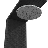 Outdoor Shower Black 100x100x241.5 cm Poly Rattan and Acacia Wood 368212