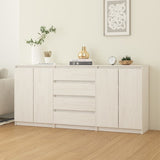 Side Cabinets 3 pcs White Solid Pinewood 3094813