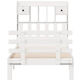 Bookcase Bed without Mattress White 90x190 cm Single Solid Wood Pine 3322783