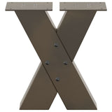 Coffee Table Legs X-Shaped 2 pcs Natural Steel 40x cm Steel 4012935