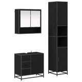Bathroom Furniture Set 3 pcs Black Oak Engineered Wood 3402550