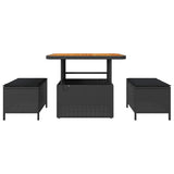 Garden Dining Set Black Poly Rattan 42007916