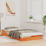 Bed Frame Wax Brown 90 x 200 cm Solid Pine Wood 873390