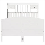 Bookcase Bed without Mattress White 135x190 cm Double Solid Wood Pine 3323153