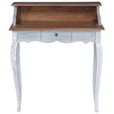 Writing Desk with Drawer Brown and White 80 x 40 x 92 cm 42012408
