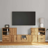 5 Piece TV Units with Storage ODDA Solid Wood Pine 3365382