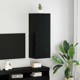 TV Wall Cabinet Black Oak 40.5 x 30 x 102 cm Engineered Wood 882941