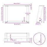 Coffee Table Legs U-Shaped 2 pcs White 40x cm Steel 4012741
