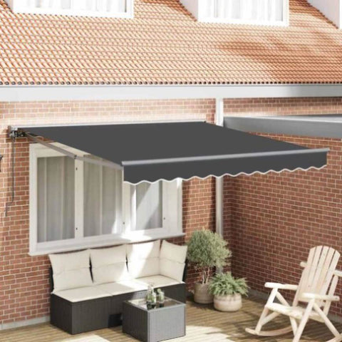 Retractable Awning Manual Anthracite 350x250 cm Fabric 3330221