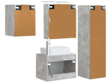 Bathroom Cabinet Set 5 pcs Concrete Grey 50 x 14.5 x 70 cm 3407322