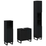 Bathroom Furniture Set with Door 3 pcs Black 30 x 30 x 190 cm 3333100