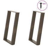 Dining Table Legs U-Shaped 2 pcs Natural Steel 50x cm Steel 4012787