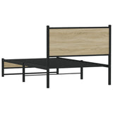 Metal Bed Frame without Mattress Sonoma Oak 100x200 cm 4007881