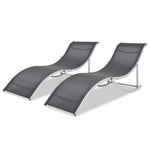 Folding Sun Loungers 2 pcs Aluminium and Textilene 43654