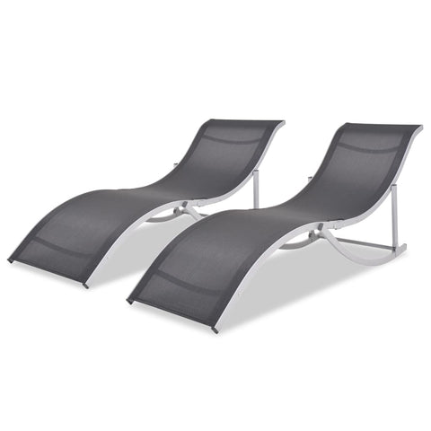 Folding Sun Loungers 2 pcs Aluminium and Textilene 43654