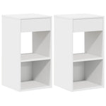 ZNTS Bedside Cabinets with Drawer 2 pcs White 35x34x66.5 cm 858714