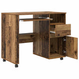 Desk with Wheels Old Wood 91 x 50 x 77 cm Engineered Wood 869536
