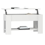 Coffee Table White 101x49x52 cm Engineered Wood 809701