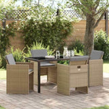 Garden Dining Set 5 pcs Beige Poly Rattan 3380614