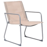 4 Piece Garden Lounge Set Fabric & Steel Cream 44353