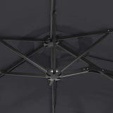 Double-Head Garden Parasol with LEDs Black 316x145 cm 362975