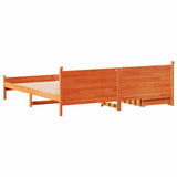 Bed Frame without Mattress Wax Brown 200x200 cm Solid Wood Pine 3309760