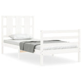 Bed Frame without Mattress White 90x200 cm Solid Wood 3194102