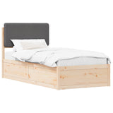 Bed Frame with Upholstered Headboard Dark Grey 90 x 200 cm 877655