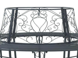 Tree Bench 8-Seater 160 x 89 cm Steel Silver Grey Round 42029529