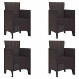 Garden Dining Set 5 pcs Brown Polypropylene 3378537