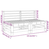 Garden Middle Sofas 2 pcs Solid Wood Pine 825639