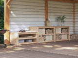 Outdoor Kitchen Cabinet with Shelf MEPPEL 3 pcs Natural Douglas 3443796