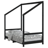 Kids Bed Frame Black 80x160 cm Solid Wood Pine 835711