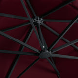 Cantilever Garden Parasol with LED Lights Bordeaux Red 400x300 cm 312318