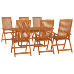 ZNTS 7 Piece Garden Dining Set Solid Wood Eucalyptus 3087336