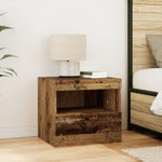 ZNTS Bedside Cabinet with LED Lights Old Wood 50x40x45 cm 862180