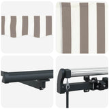 Retractable Awning Light Grey and White 3.5 x 2 m Fabric 3425751