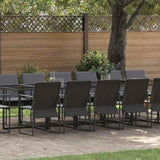 Garden Dining Set 17 pcs Black Steel 3335872