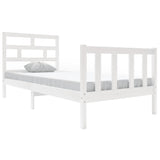 3101334 Bed Frame without Mattress White Solid Wood 90x200 cm