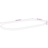 Table Top 110x50x2.5 cm Oval Solid Wood Acacia 370087