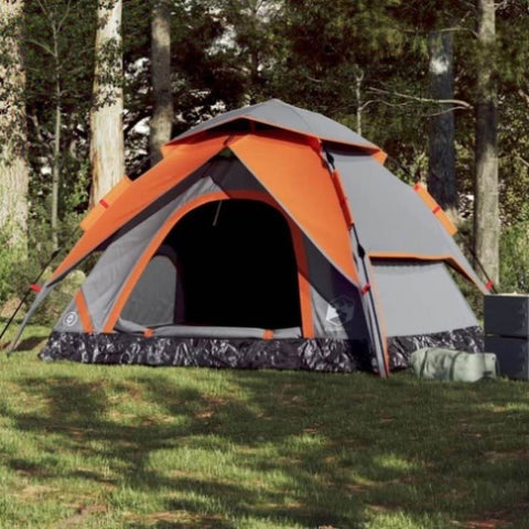 ZNTS Camping Tent Dome 5-Person Grey and Orange Quick Release 4004187