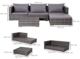 3PC Rattan Garden Furniture Storage Sofa Set 4 Seater Wicker Coffee Table Conservatory Sun Lounger T3398P315436